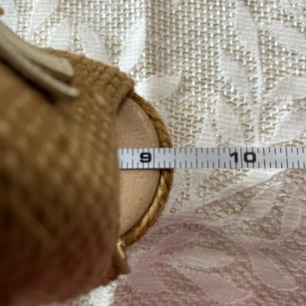 Gaimo Tan Taupe Suede Peep Toe Wedge Espadrilles Size 6.5/37‎